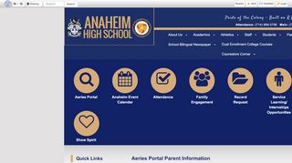 
                            8. Aeries Portal Parent Information • Page - Anaheim HS