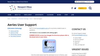 
                            1. Aeries User Support - Newport Mesa Unified School District - Nmusd.us