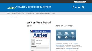 
                            4. Aeries Web Portal - Mt. Diablo Unified School District