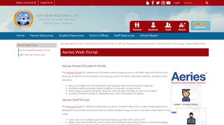 
                            3. Aeries Web Portal - San Bernardino City Unified School District