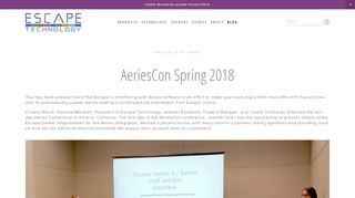 
                            7. AeriesCon Spring 2018 — Escape Technology