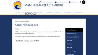 
                            3. Aeries/Ebackpack – Parents – Manhattan Beach Middle School