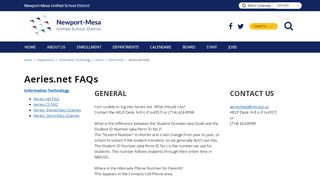 
                            4. Aeries.net FAQs - Newport Mesa Unified School District - School Loop