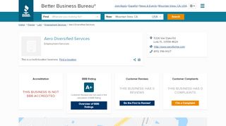 
                            7. Aero Diversified Services | Better Business Bureau® Profile