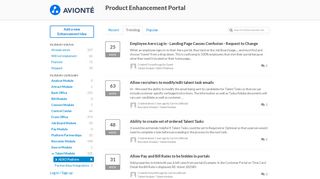 
                            4. AERO Platform - Product Enhancement Portal - Avionte