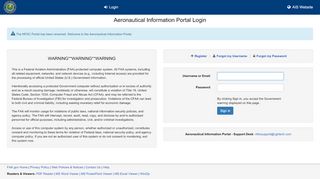 
                            2. Aeronautical Information Portal Login - FAA
