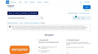 
                            4. Aeroplan Aeroplan Membership Rewards® Transfer Points