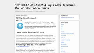 
                            11. AETHRA Default Passwords 192.168.1.1 …