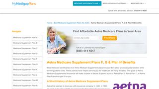 
                            5. Aetna Medicare Supplement Plans F, G & Plan N Benefits