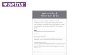 
                            9. Aetna Vision Care - Log In