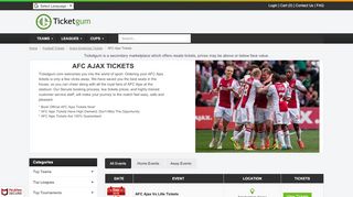 
                            2. AFC Ajax Tickets For Home & Away Fixtures 2019/2020