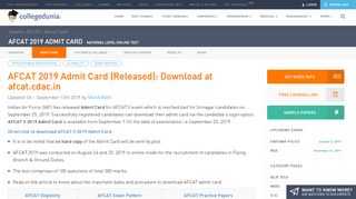 
                            4. AFCAT 2019 Admit Card (Released): Download Hall Ticket …