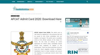 
                            3. AFCAT Admit Card 2019 Released: Download Here - …