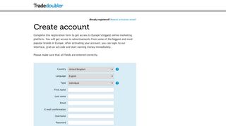 
                            2. Affiliate program - Tradedoubler Login