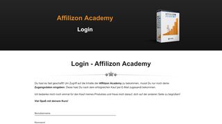 
                            7. Affilizon Academy Login - - Fritz Recknagel