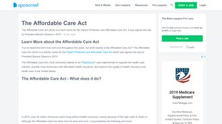 
                            9. Affordable Care Act - Learn More on UpCounsel