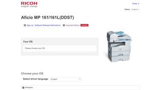 
                            6. Aficio MP 161/161L(DDST) Downloads | Ricoh Global