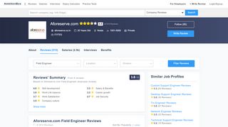 
                            6. Aforeserve.com Field Engineer Reviews by Employees ...