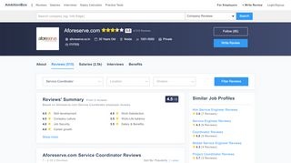 
                            7. Aforeserve.com Service Coordinator Reviews by Employees ...