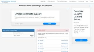 
                            6. Afoundry Default Router Login and Password - Clean CSS