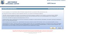 
                            3. AFPCSecure 4.0 - Check Portal - AF.mil