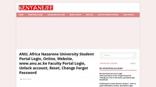 
                            6. Africa Nazarene University Student Portal Login - ANU Web ...