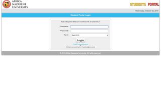 
                            7. Africa Nazarene University - Student Portal Login