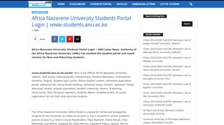 
                            1. Africa Nazarene University Students Portal Login | www ...