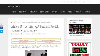 
                            9. Africa University, AU Student Portal: acacia.africau.ac.zw – Wikipupils