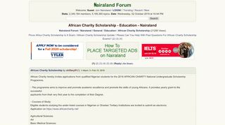 
                            6. African Charity Scholarship - Education - Nigeria