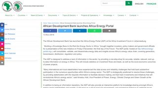 
                            2. African Development Bank launches Africa Energy Portal | African ...