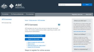 
                            1. AFS licensees | ASIC - Australian Securities and Investments ...