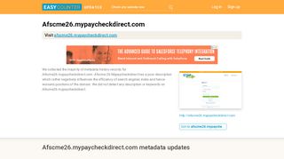 
                            8. Afscme 26 Mypaycheckdirect (Afscme26.mypaycheckdirect.com ...