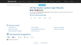 
                            5. Aft flipl tracker system login Results For Websites Listing - SiteLinks.Info