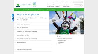 
                            4. After your application - WUR