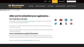 
                            7. After you've submitted your application | Manchester University