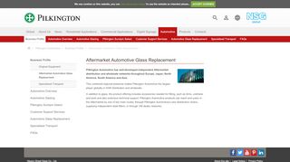 Aftermarket Automotive Glass Replacement - Pilkington