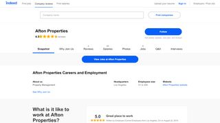 
                            9. Afton Properties Careers and Employment | Indeed.com