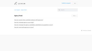 
                            11. Agency Portal – Lever Support