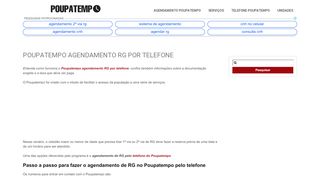 
                            8. Agendamento de RG no Poupatempo pelo telefone …