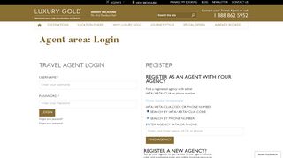 
                            4. Agent area: Login | Luxury Gold Vacations