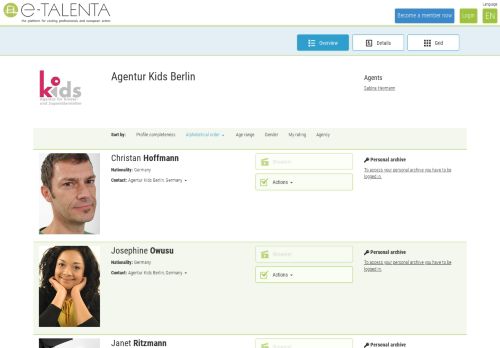 
                            8. Agentur Kids Berlin - e-TALENTA