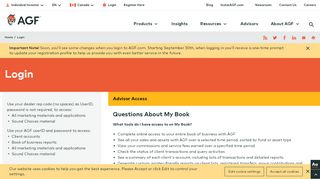 
                            2. AGFadvisor.com - Financial advisor login - AGF.com