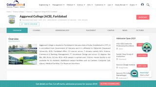 
                            8. Aggarwal College (ACB), Faridabad - 2019 Admission, Courses, Fees ...