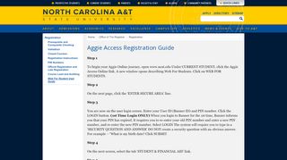 
                            2. Aggie Access Registration Guide - North Carolina A&T State University