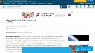 
                            9. Aggressive behaviour | psychology | Britannica.com