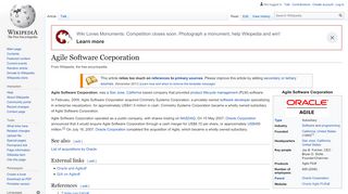 
                            8. Agile Software Corporation - Wikipedia