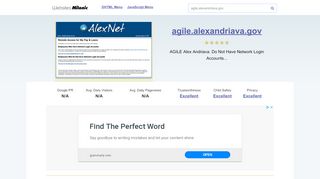 
                            6. Agile.alexandriava.gov website. AlexNet Remote Access For AGILE ...