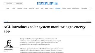 
                            6. AGL introduces solar system monitoring to energy app