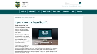 
                            1. Agora – have you logged in yet? – Canberra Girls Grammar School